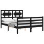 vidaXL Estructura de cama con cabecero madera maciza negro 120x200 cm vidaXL Estructura de cama con cabecero madera maciza negro 120x200 cm
