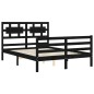 vidaXL Estructura de cama con cabecero madera maciza negro 120x200 cm vidaXL Estructura de cama con cabecero madera maciza negro 120x200 cm