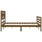vidaXL Estructura de cama matrimonio con cabecero madera marrón miel vidaXL Estructura de cama matrimonio con cabecero madera marrón miel