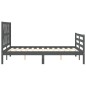 vidaXL Estructura de cama con cabecero madera maciza gris 140x200 cm vidaXL Estructura de cama con cabecero madera maciza gris 140x200 cm
