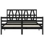vidaXL Estructura de cama con cabecero madera maciza negro 160x200 cm vidaXL Estructura de cama con cabecero madera maciza negro 160x200 cm