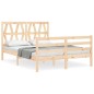 vidaXL Estructura de cama de matrimonio con cabecero madera maciza vidaXL Estructura de cama de matrimonio con cabecero madera maciza