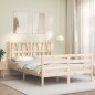 vidaXL Estructura de cama de matrimonio con cabecero madera maciza vidaXL Estructura de cama de matrimonio con cabecero madera maciza