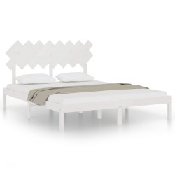 vidaXL Estructura de cama de madera maciza de pino blanca 160x200 cm