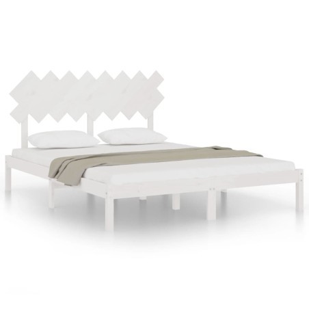 vidaXL Estructura de cama de madera maciza de pino blanca 160x200 cm
