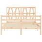 vidaXL Estructura de cama de matrimonio con cabecero madera maciza vidaXL Estructura de cama de matrimonio con cabecero madera maciza