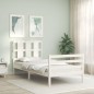 vidaXL Estructura de cama individual con cabecero madera maciza blanco vidaXL Estructura de cama individual con cabecero madera maciza blanco