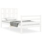 vidaXL Estructura de cama individual con cabecero madera maciza blanco vidaXL Estructura de cama individual con cabecero madera maciza blanco