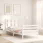 vidaXL Estructura de cama individual con cabecero madera maciza blanco vidaXL Estructura de cama individual con cabecero madera maciza blanco