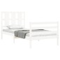 vidaXL Estructura de cama individual con cabecero madera maciza blanco vidaXL Estructura de cama individual con cabecero madera maciza blanco
