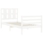 vidaXL Estructura de cama individual con cabecero madera maciza blanco vidaXL Estructura de cama individual con cabecero madera maciza blanco