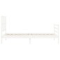 vidaXL Estructura de cama individual con cabecero madera maciza blanco vidaXL Estructura de cama individual con cabecero madera maciza blanco