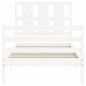 vidaXL Estructura de cama individual con cabecero madera maciza blanco vidaXL Estructura de cama individual con cabecero madera maciza blanco