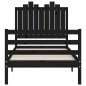 vidaXL Estructura de cama con cabecero madera maciza negro 90x200 cm