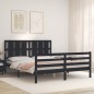 vidaXL Estructura de cama con cabecero madera maciza negro 160x200 cm vidaXL Estructura de cama con cabecero madera maciza negro 160x200 cm