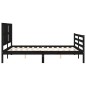 vidaXL Estructura de cama con cabecero madera maciza negro 160x200 cm vidaXL Estructura de cama con cabecero madera maciza negro 160x200 cm