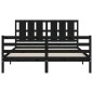 vidaXL Estructura de cama con cabecero madera maciza negro 160x200 cm vidaXL Estructura de cama con cabecero madera maciza negro 160x200 cm