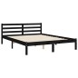 vidaXL Estructura de cama con cabecero madera maciza negro 160x200 cm vidaXL Estructura de cama con cabecero madera maciza negro 160x200 cm