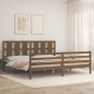 vidaXL Estructura cama y cabecero madera maciza marrón miel 200x200 cm vidaXL Estructura cama y cabecero madera maciza marrón miel 200x200 cm