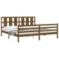 vidaXL Estructura cama y cabecero madera maciza marrón miel 200x200 cm vidaXL Estructura cama y cabecero madera maciza marrón miel 200x200 cm