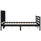 vidaXL Estructura de cama con cabecero madera maciza negro 120x200 cm vidaXL Estructura de cama con cabecero madera maciza negro 120x200 cm