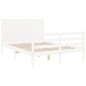 vidaXL Estructura de cama con cabecero madera maciza blanco 140x190 cm vidaXL Estructura de cama con cabecero madera maciza blanco 140x190 cm