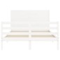 vidaXL Estructura de cama con cabecero madera maciza blanco 140x190 cm vidaXL Estructura de cama con cabecero madera maciza blanco 140x190 cm