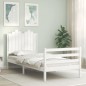 vidaXL Estructura de cama con cabecero madera maciza blanco vidaXL Estructura de cama con cabecero madera maciza blanco