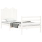 vidaXL Estructura de cama con cabecero madera maciza blanco vidaXL Estructura de cama con cabecero madera maciza blanco