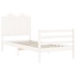 vidaXL Estructura de cama con cabecero madera maciza blanco vidaXL Estructura de cama con cabecero madera maciza blanco