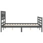 vidaXL Estructura de cama con cabecero madera maciza gris 140x190 cm vidaXL Estructura de cama con cabecero madera maciza gris 140x190 cm