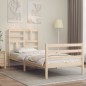 vidaXL Estructura de cama individual con cabecero madera maciza vidaXL Estructura de cama individual con cabecero madera maciza