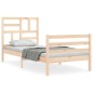 vidaXL Estructura de cama individual con cabecero madera maciza vidaXL Estructura de cama individual con cabecero madera maciza