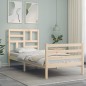 vidaXL Estructura de cama individual con cabecero madera maciza vidaXL Estructura de cama individual con cabecero madera maciza