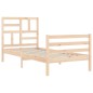 vidaXL Estructura de cama individual con cabecero madera maciza vidaXL Estructura de cama individual con cabecero madera maciza