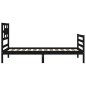 vidaXL Estructura de cama con cabecero madera maciza negro 100x200 cm vidaXL Estructura de cama con cabecero madera maciza negro 100x200 cm