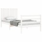 vidaXL Estructura de cama con cabecero madera maciza blanco 90x200 cm vidaXL Estructura de cama con cabecero madera maciza blanco 90x200 cm