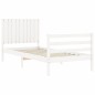 vidaXL Estructura de cama con cabecero madera maciza blanco 90x200 cm vidaXL Estructura de cama con cabecero madera maciza blanco 90x200 cm