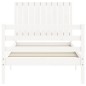 vidaXL Estructura de cama con cabecero madera maciza blanco 90x200 cm vidaXL Estructura de cama con cabecero madera maciza blanco 90x200 cm