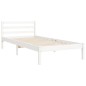 vidaXL Estructura de cama con cabecero madera maciza blanco 90x200 cm vidaXL Estructura de cama con cabecero madera maciza blanco 90x200 cm