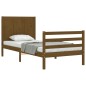 vidaXL Estructura cama con cabecero madera maciza marrón miel 90x200cm vidaXL Estructura cama con cabecero madera maciza marrón miel 90x200cm