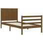 vidaXL Estructura cama con cabecero madera maciza marrón miel 90x200cm vidaXL Estructura cama con cabecero madera maciza marrón miel 90x200cm
