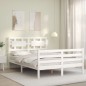 vidaXL Estructura de cama con cabecero madera maciza blanco 120x200 cm vidaXL Estructura de cama con cabecero madera maciza blanco 120x200 cm