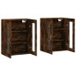 vidaXL Armarios de pared 2 uds madera de ingeniería roble ahumado vidaXL Armarios de pared 2 uds madera de ingeniería roble ahumado