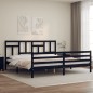vidaXL Estructura de cama con cabecero madera maciza negro 200x200 cm vidaXL Estructura de cama con cabecero madera maciza negro 200x200 cm