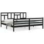 vidaXL Estructura de cama con cabecero madera maciza negro 200x200 cm vidaXL Estructura de cama con cabecero madera maciza negro 200x200 cm