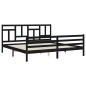 vidaXL Estructura de cama con cabecero madera maciza negro 200x200 cm vidaXL Estructura de cama con cabecero madera maciza negro 200x200 cm