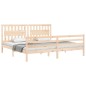 vidaXL Estructura de cama con cabecero madera maciza 200x200 cm