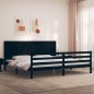 vidaXL Estructura de cama con cabecero madera maciza negro 200x200 cm vidaXL Estructura de cama con cabecero madera maciza negro 200x200 cm