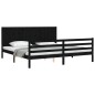 vidaXL Estructura de cama con cabecero madera maciza negro 200x200 cm vidaXL Estructura de cama con cabecero madera maciza negro 200x200 cm